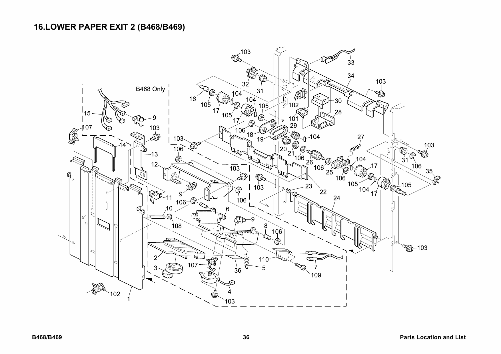 RICOH Options B468 B469 3000-SHEET-FINISHER-SR850-SR860 Parts Catalog PDF download-5